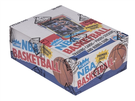 1986-87 Fleer Basketball Unopened Wax Box (36 Packs) – All-Original, as Issued by Fleer! – BBCE Certified